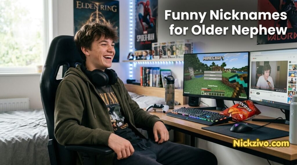 Teenage boy laughing in a gaming room